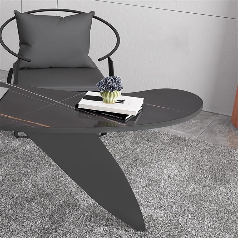 Table Bureau à Domicile Moderne en Arc, Table for Ordinateur Portable avec Plateau Dalle de Roche(XXL)