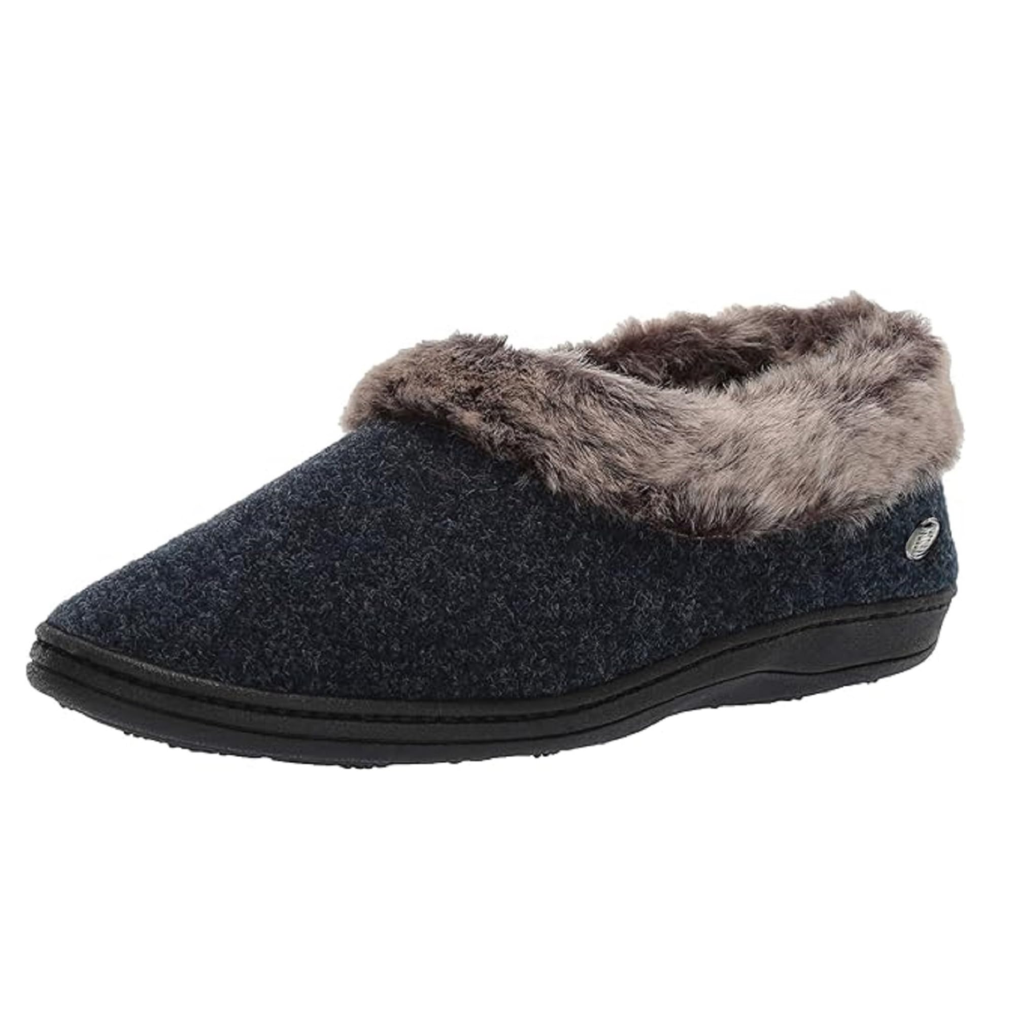 Acorn Women's Chinchilla Collar Slippers