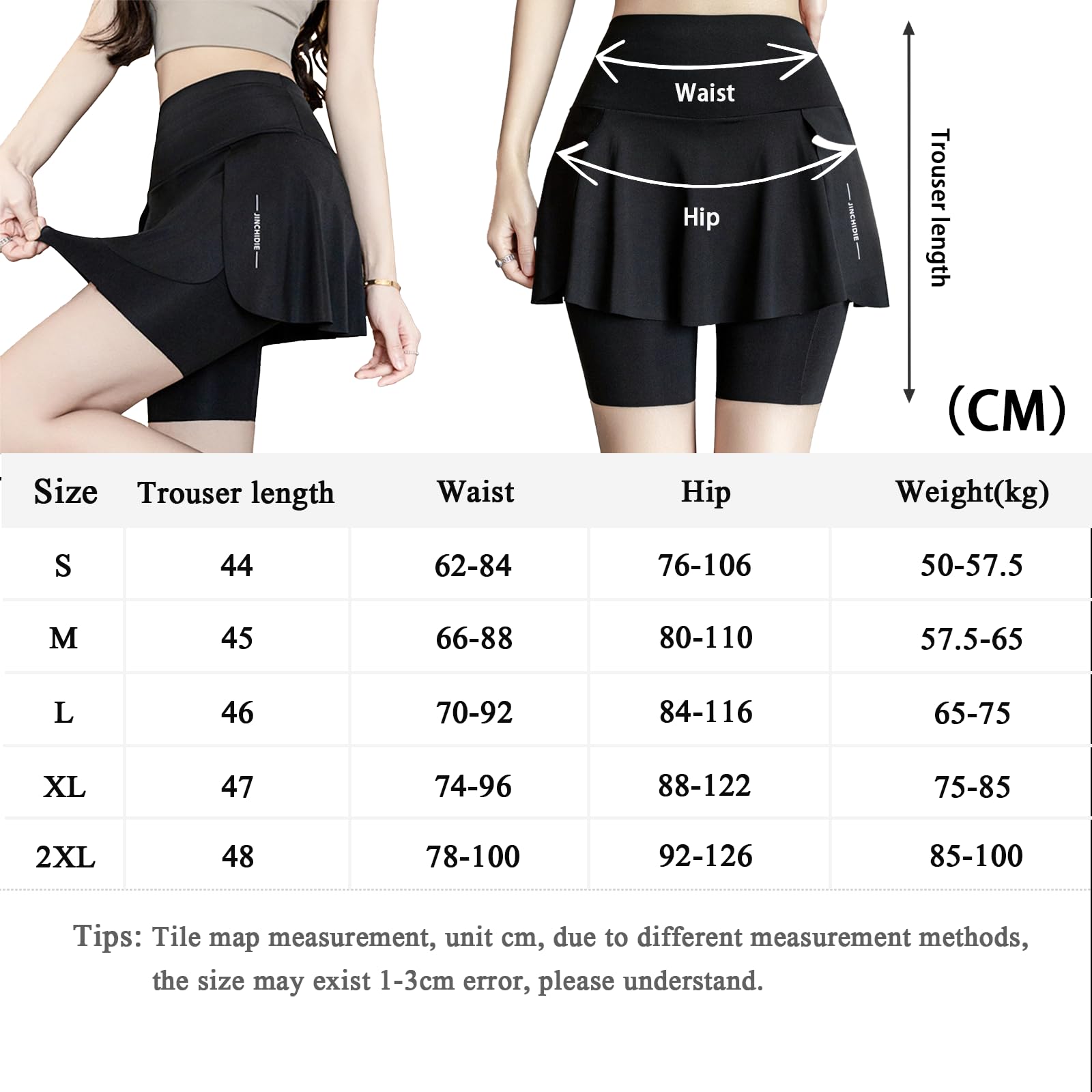 Falda Padel Mujer con Pantalón Incorporado, Falda Tenis de Cintura Alta con Elástico, con Bolsillo y Tejido Transpirable, Ropa Deportiva Mujer para Golf, Running, Yoga y Fitness