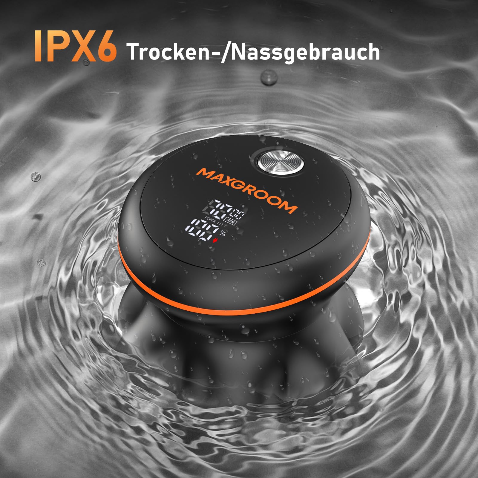 MAXGROOM Glatzen Rasierer Herren, 7D Flexibler Glatzenrasierer, Wasserdichter Kopfrasierer Glatze mit Magnetische Kopf, Lange Batterielebensdauer, Leicht zu Reinigen Head Shaver,Rotationsrasierer
