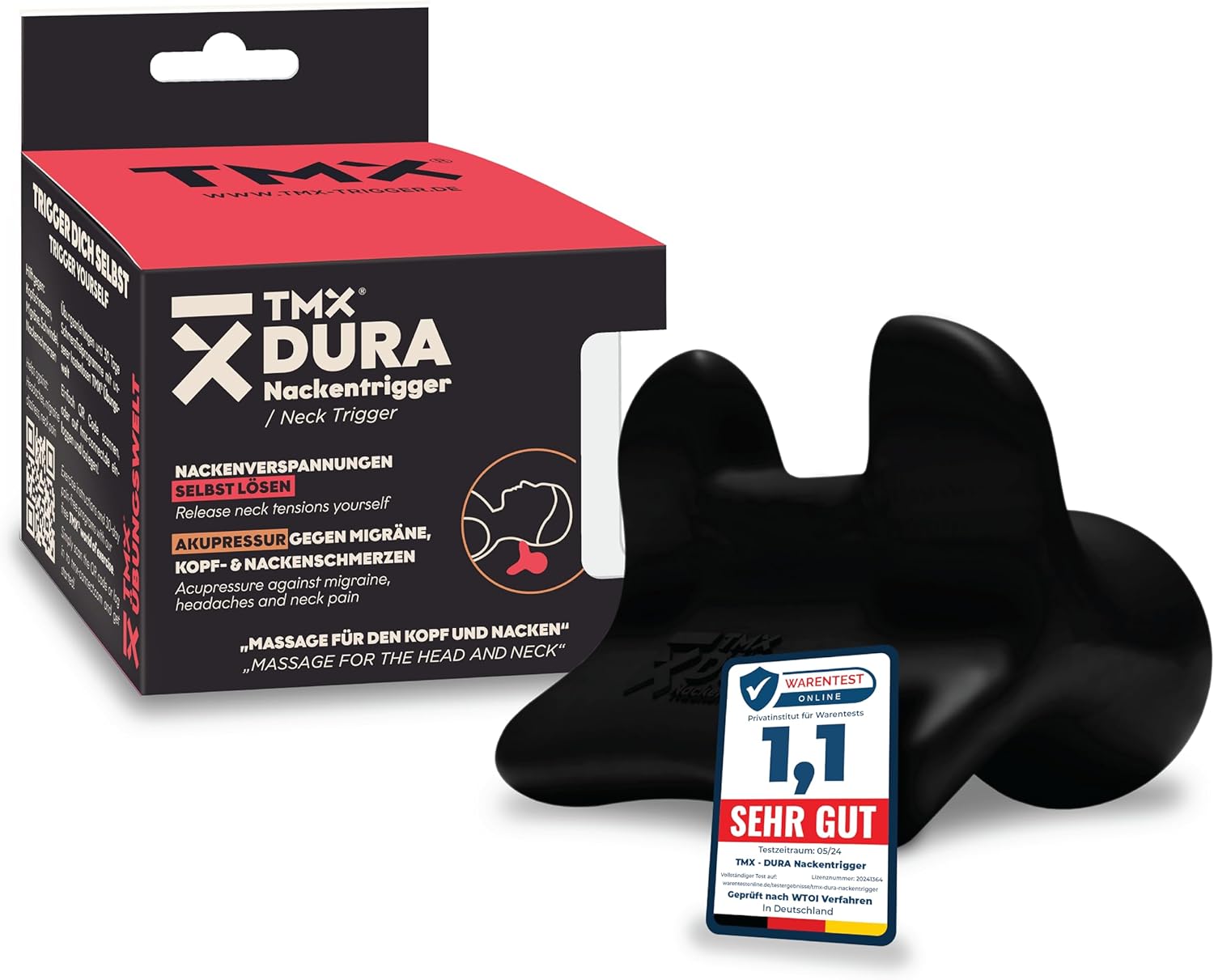 TMX Dura Neck Trigger | Effective Self-Treatment for Neck Pain, Tension & Headaches | Acupressure Device for Neck & Spine | Relieves Migraines, Tinnitus and Dizziness | Made in Germany