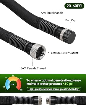 Flat Soaker Hose 50FT for Garden Beds, Drip Irrigation Hose,