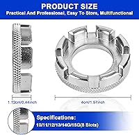 Vista 2 de Herramienta de llave de radios de bicicleta, herramienta de borde de radios 6 en 1 de acero endurecido para ajustar y reparar la tensión de la rueda