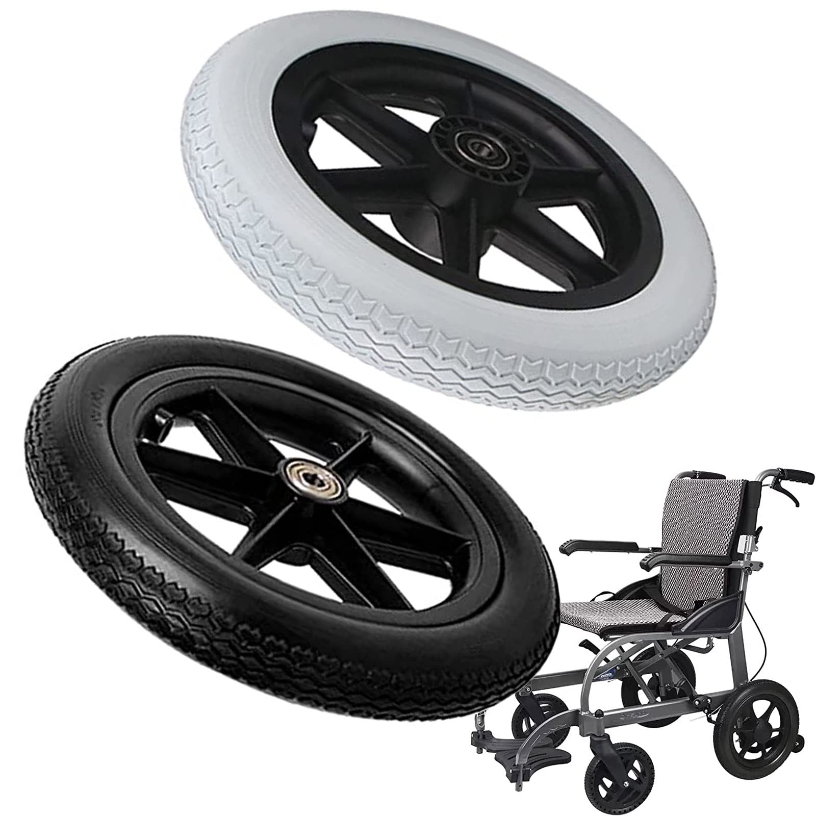 WORDFUN Rueda Giratoria para Silla De Ruedas, Rueda Trasera De La Silla De Ruedas, Fácil De Instalar, No Inflables, Piezas De Repuesto para Sillas De Ruedas, Silla De Paseo Reemplazo