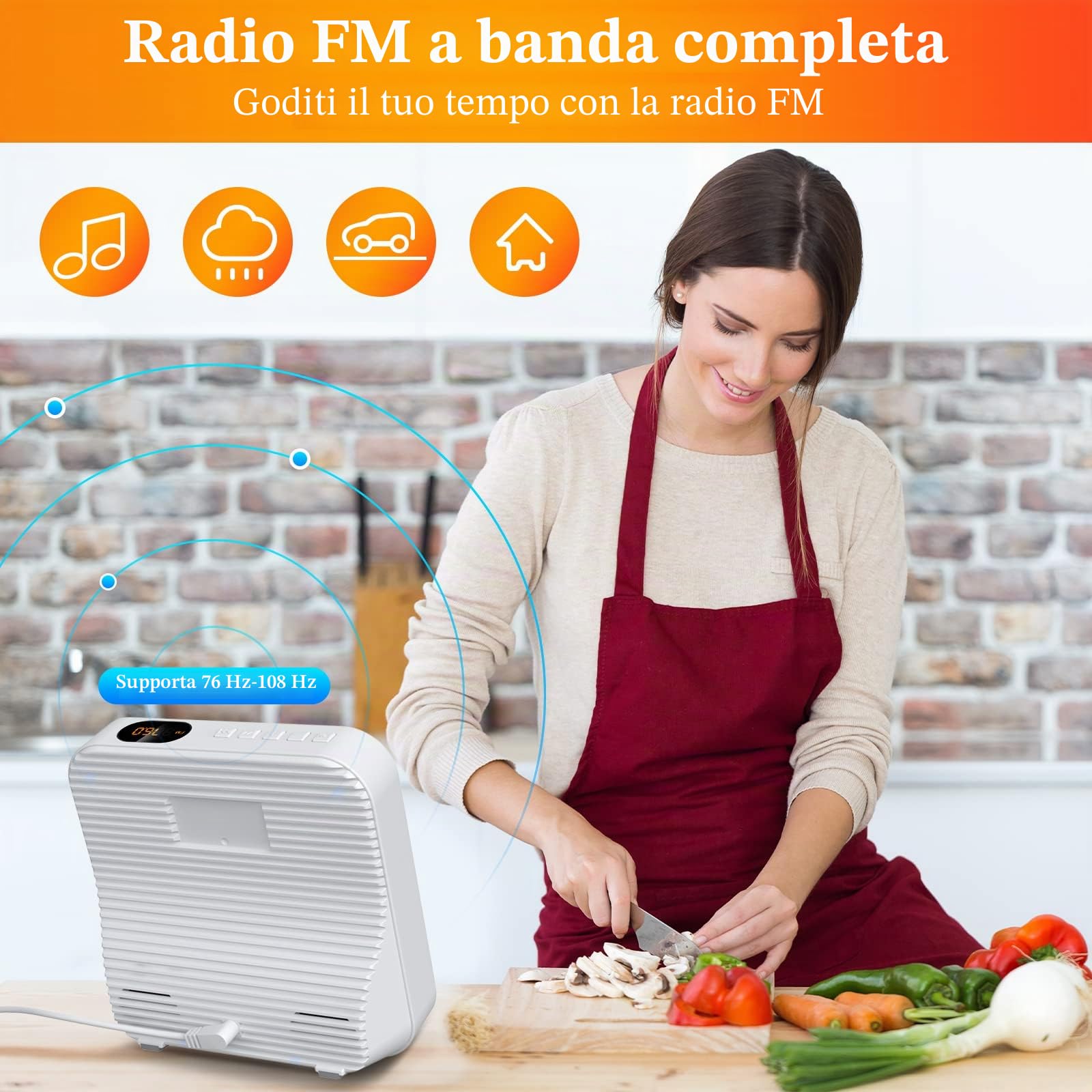Lettore CD Bluetooth 5.1 Lettore CD da tavolo con 5W Doppi Altoparlanti Luce Telecomando Copertura Della Polvere Display FM Radio Timer Cuffie USB/SD Card/AUX Playback