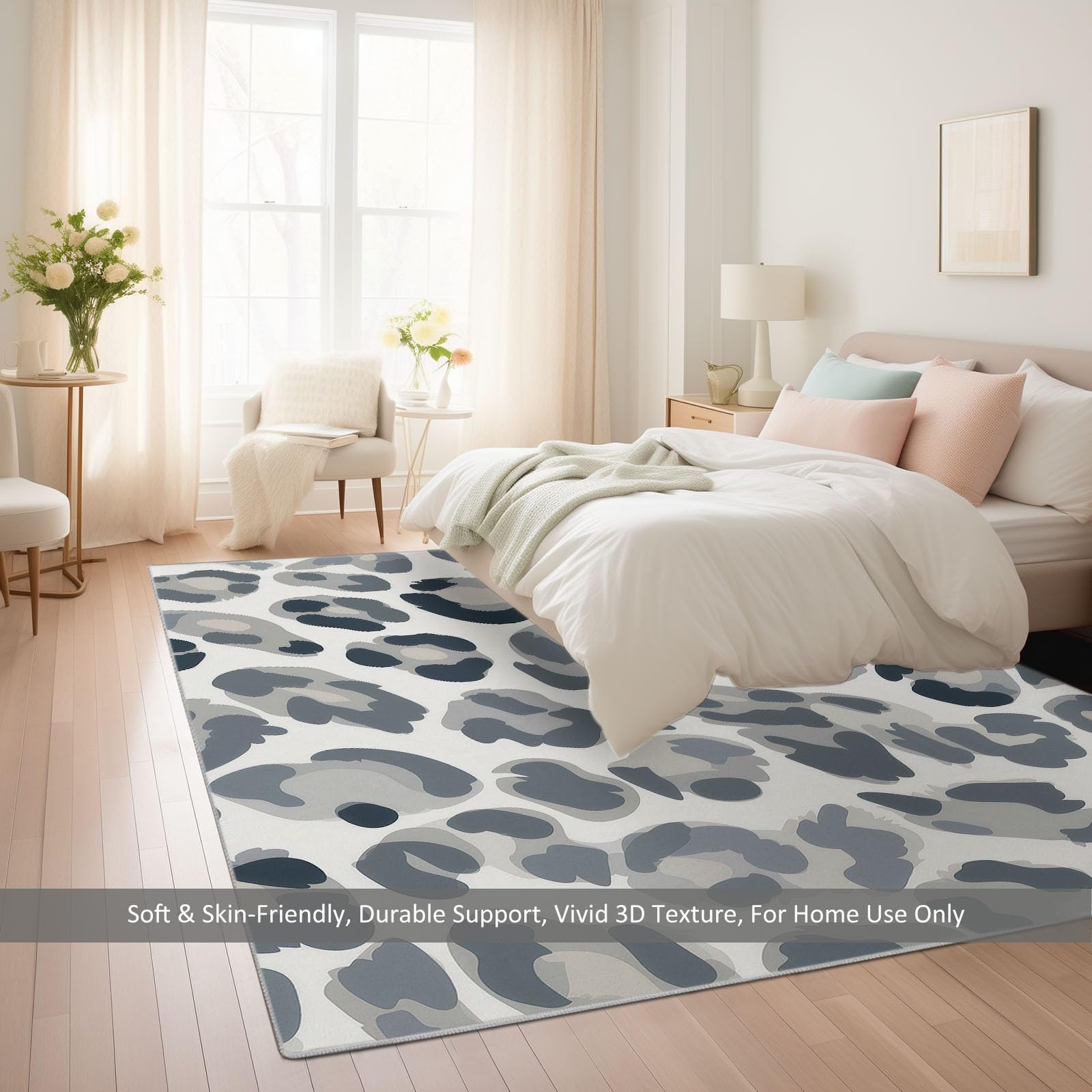 Dywan do sypialni 180 x 240 cm miękki nadruk artystyczny abstrakcyjny, antypoślizgowy dywan do salonu zmywalny wystrój szary zwierzęta lampart kolorowe klocki - dywan do salonu pokój dziecięcy pokój
