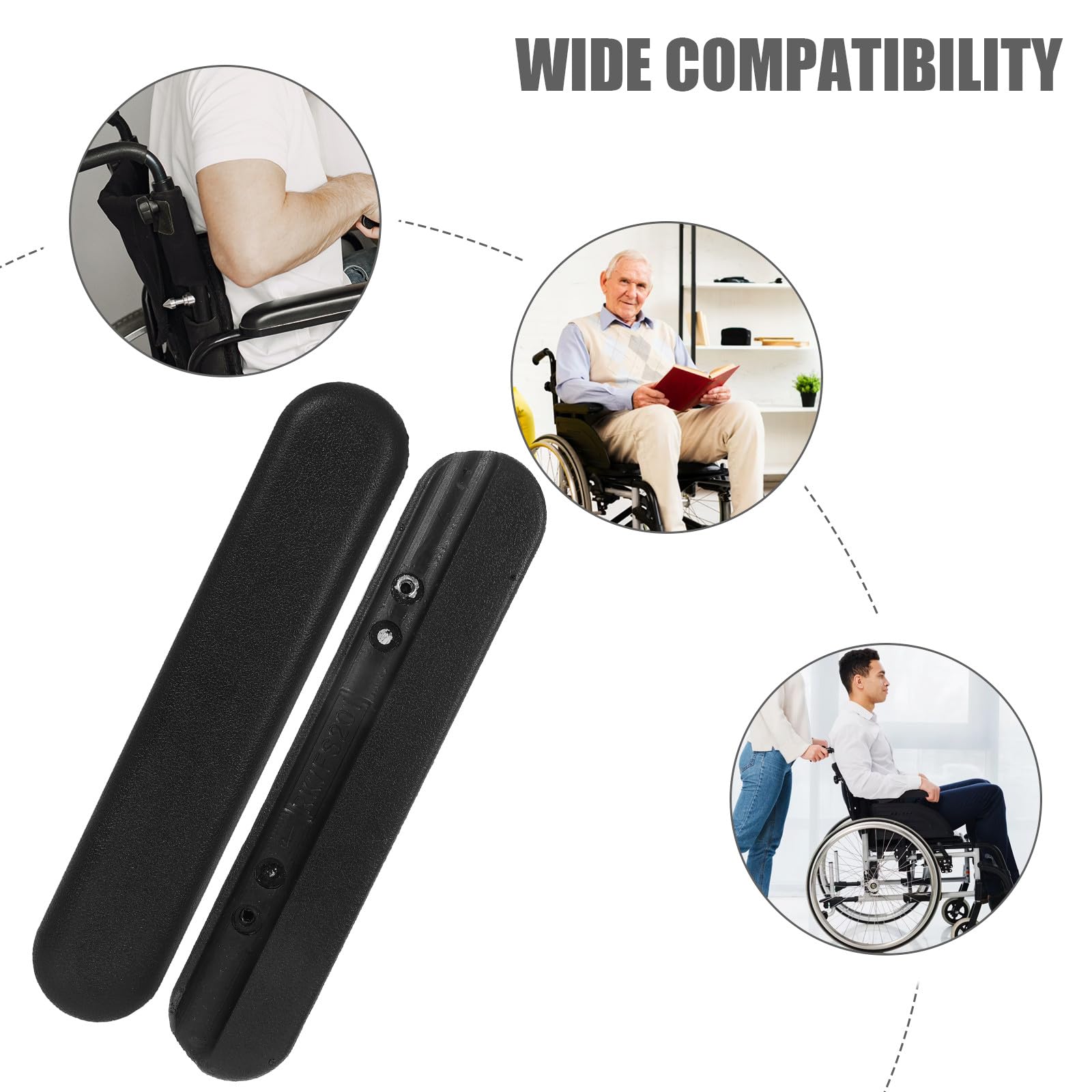 BETOOKY Fundas para Reposabrazos de Sillas de Ruedas, Almohadillas de ABS Antideslizantes, Accesorios para Sillas de Ruedas de Uso Diario Personas Movilidad Reducida
