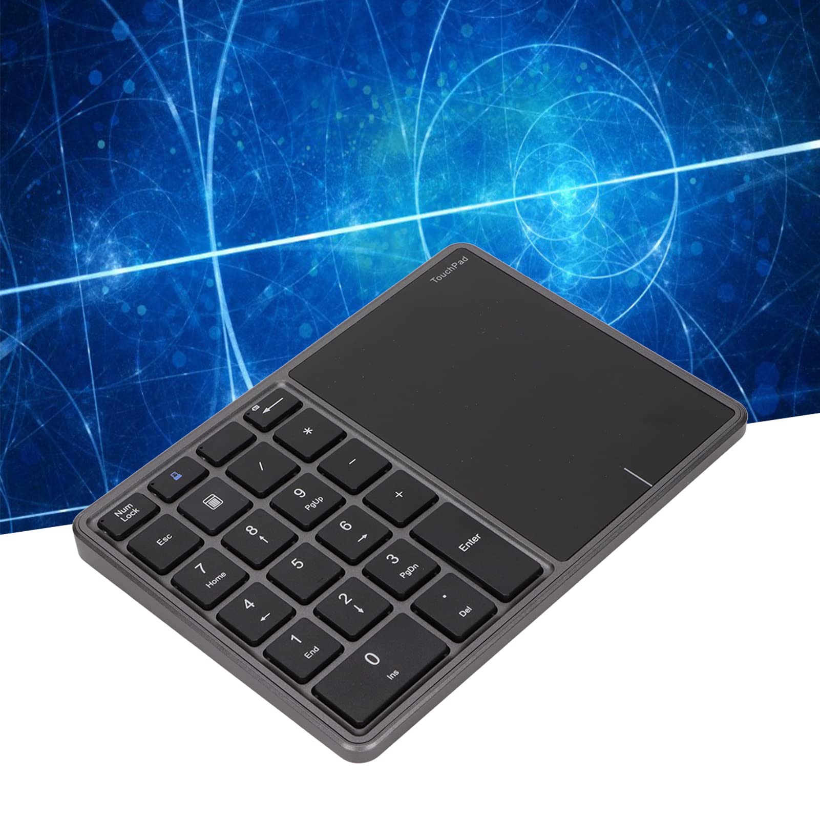 Sxhlseller Teclado Numérico Inalámbrico de 22 Teclas, Teclado Numérico Inalámbrico Diseño de Panel Táctil, Teclado de Conexión de Modo Dual 2.4G con Interfaz Tipo C, Teclado para Computadora(Gris)