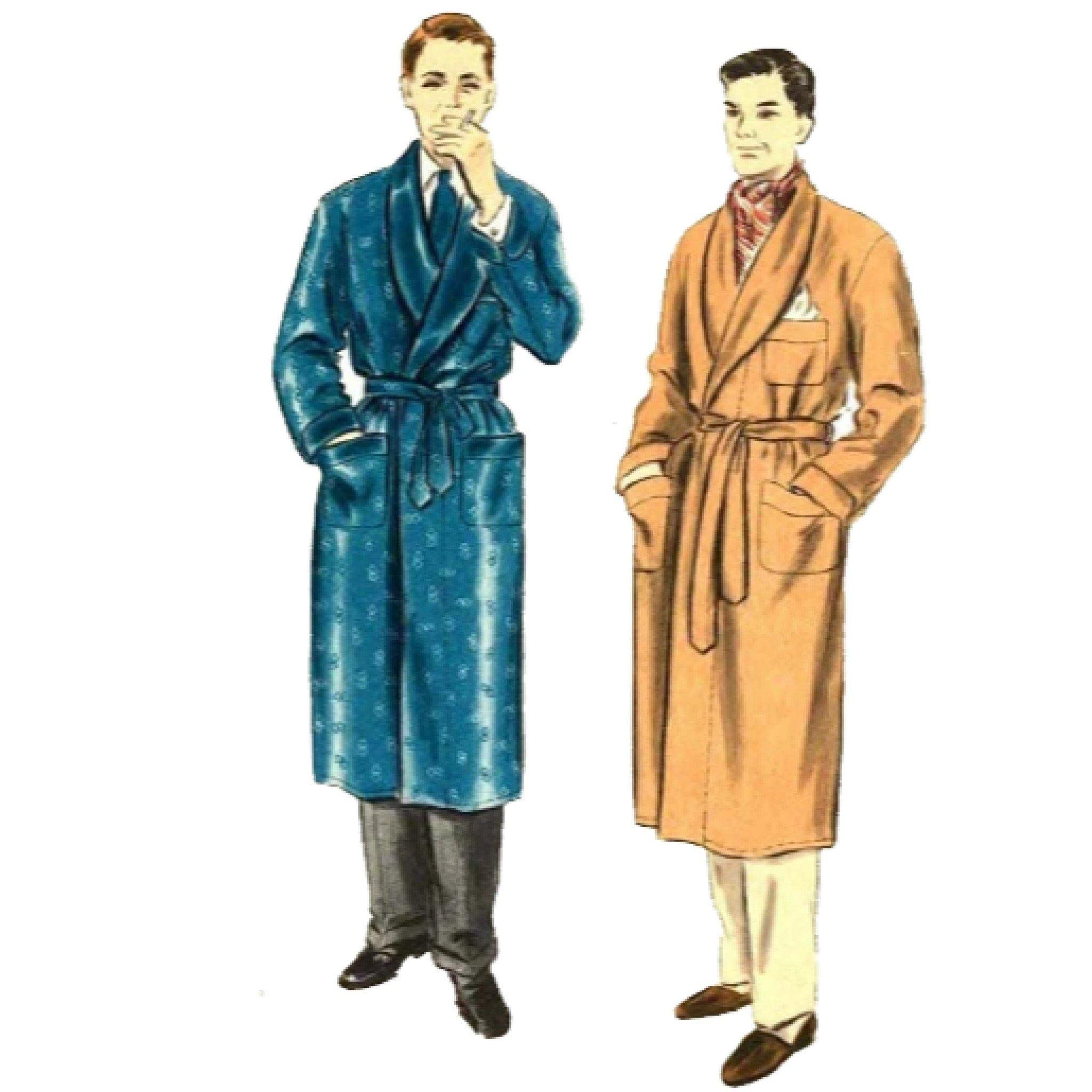 classic mens dressing gown VICTORIAN 19TH C TWO TONE BROWN PLAID MEN'S DRESSING GOWN W/ DETAILED CORDING