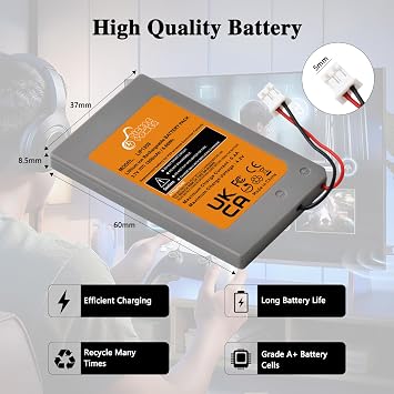 Pickle Power PS3 Controller Battery, 2 Pack LIP1359 Battery for Sony PlayStation 3 Dualshock 3 CECHZC2E CECHZC2U Controller,with USB Cable and Tools