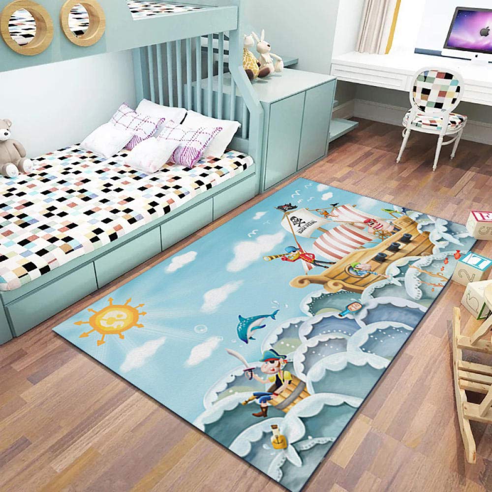 Tapis chambre enfant anti-glisse lavable et sain contre les allergies au sol