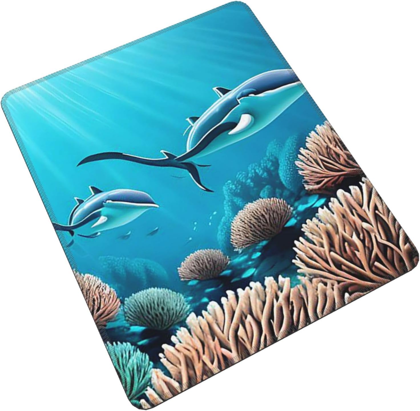 Customized Whales Majesty Swim Mouse Pad - Unique Design for Gaming & Office, Full-Color Print, Non-Slip Rubber Base, Perfect for Laptop & Computer Desks image 2