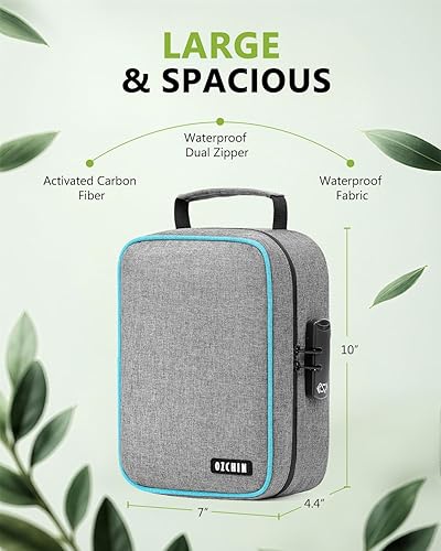 Miniatura 21 de OZCHIN Bolsa grande a prueba de olores con cerradura de combinación, caja de bloqueo a prueba de olores, estuche de almacenamiento de viaje, bolsa