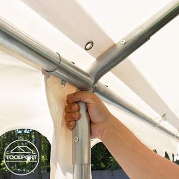 TOOLPORT Party Tent Marquee 5 x 10 m Garden Pavilion Tent PVC Tarp 700 N in Dark Green Waterproof