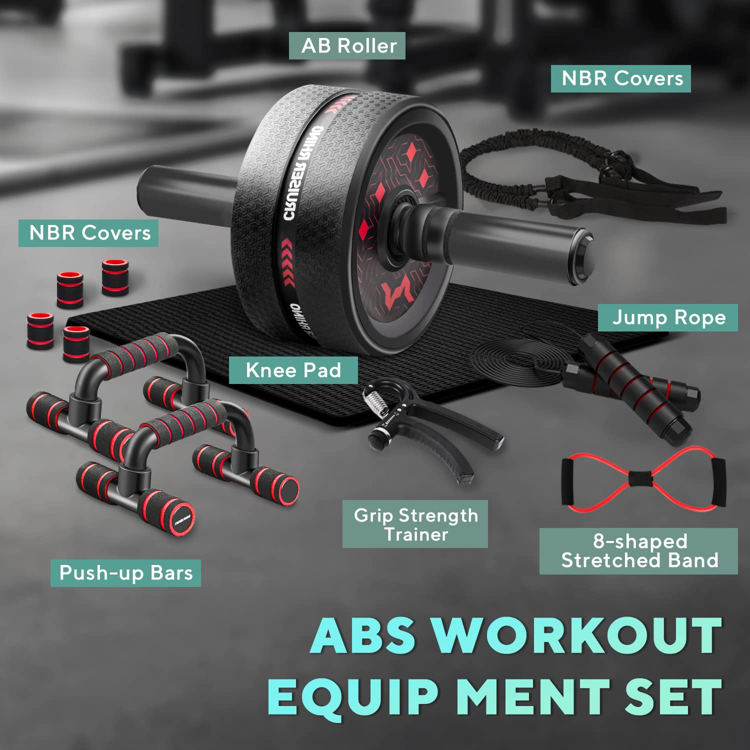 Roller Wheel Exercise Equipment AB Roller Jump Rope Grip