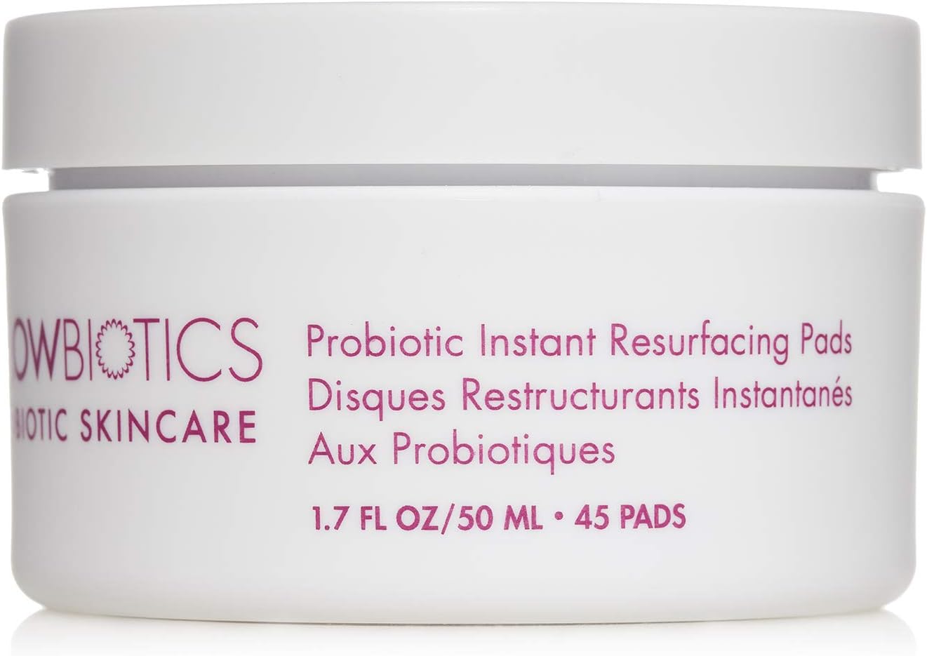 GlowbioticsProbiotic Instant Facial Resurfacing Pads: Exfoliates, Hydrates, Reduces Fine Lines & Pores | With Vitamin C & 5% Lactic Acid