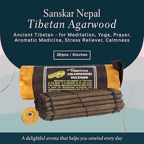 Miniatura 2 de Incienso tibetano antiguo de madera de agar, para mediación, yoga, oración, medicina aromática, alivio del estrés, calma