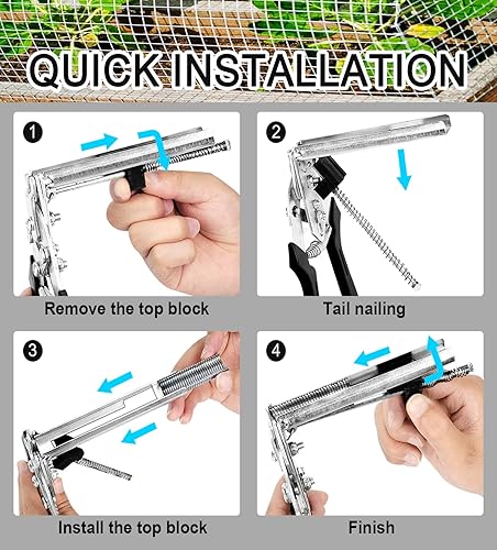 Miniatura 5 de MATT SAGA Kit de alicates tipo M para clavos con 2400 anillos de cerdo de aleación de zinc M, alicates de anillo de clavos para cerca, herramientas