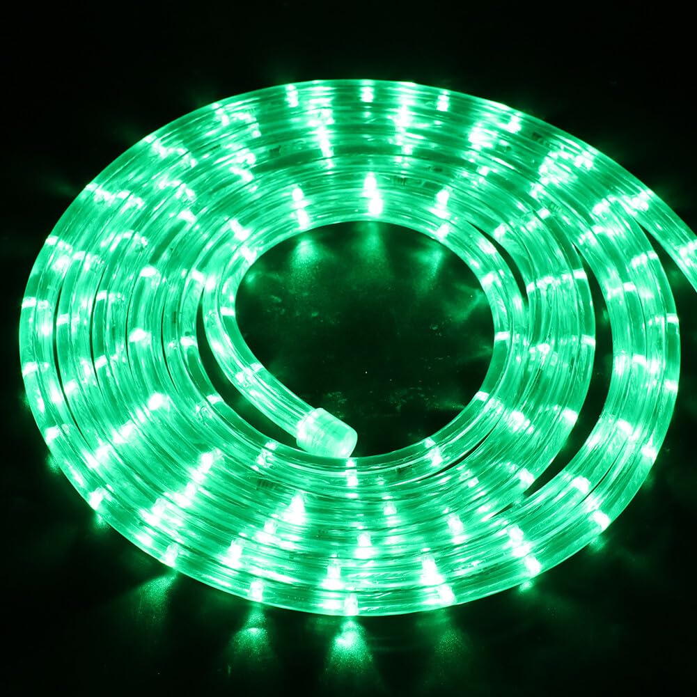 Tubo de luz LED para exterior, 36 LEDs/m LED de 220V LED para interior, tubo fluorescente para exteriores, luces LED impermeables, para terraza, decoración de fiesta (Verde, 15m)