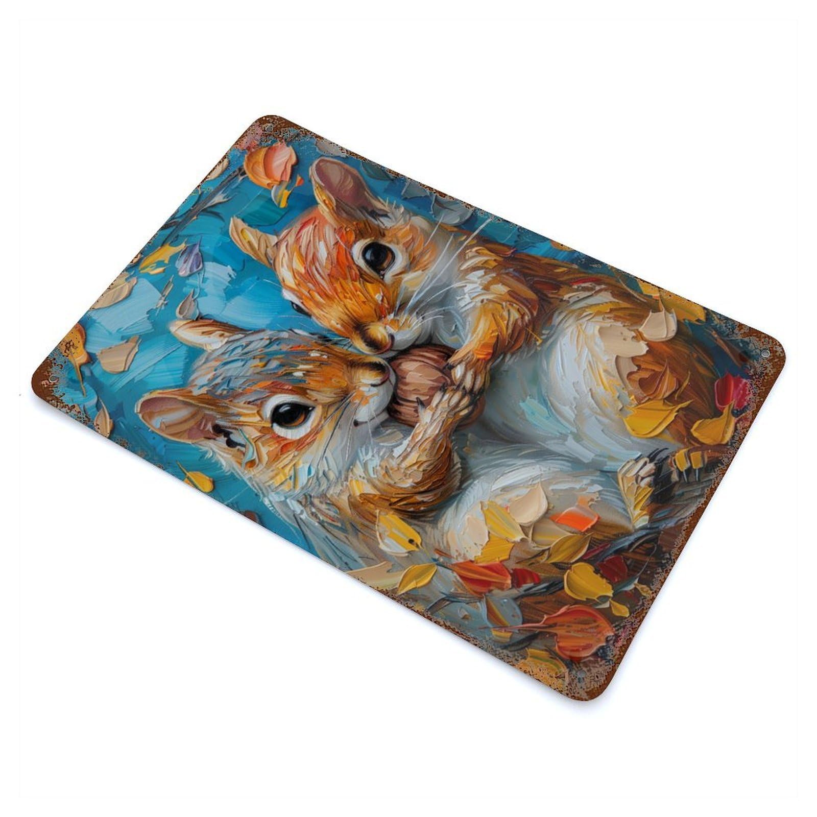 Love of Squirrels Weathered Tin Sign 11.8"x7.9", for Garage, Bar And Workshop Decor, Vintage Wall Decor