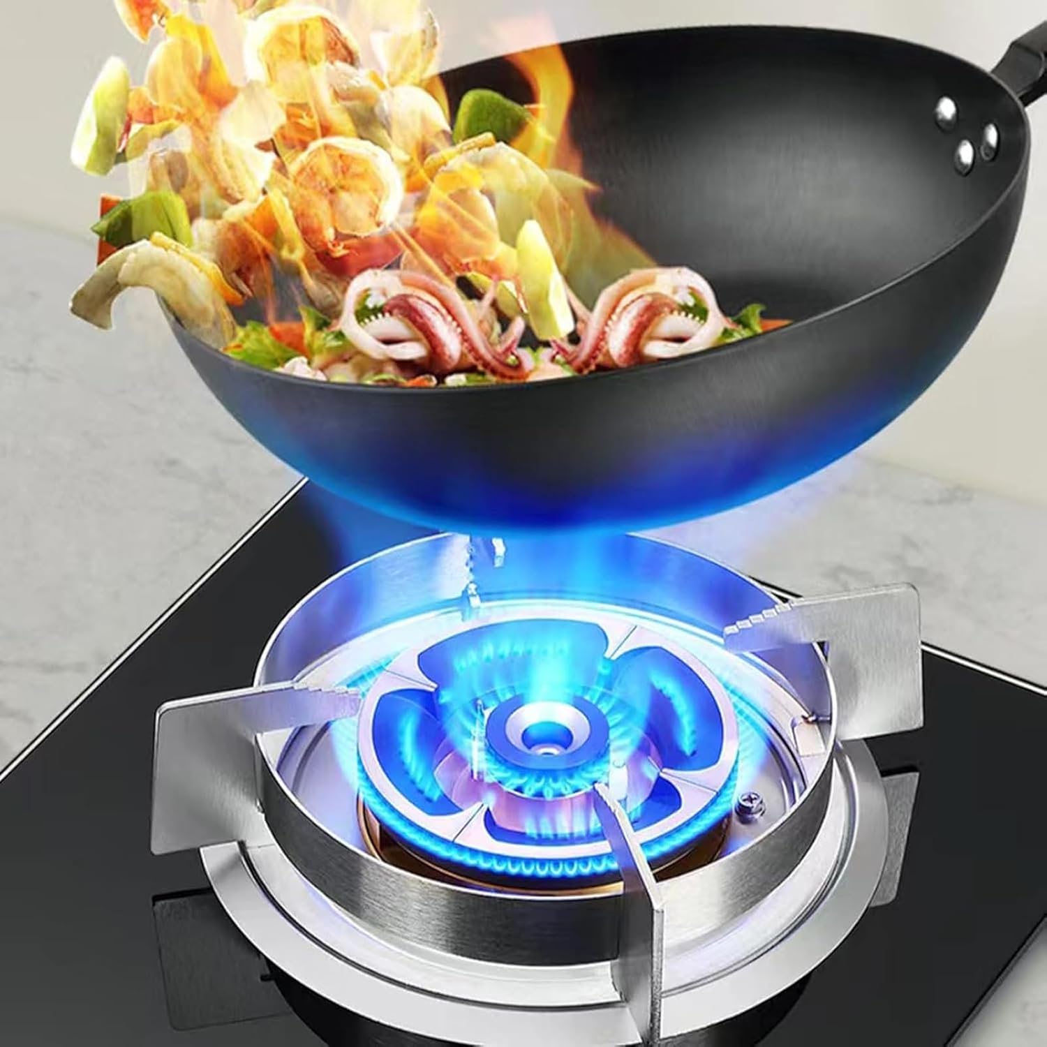 Gas Cooker 1 Burner, 5.2KW Kitchen Counter Top Stove, Gas/LP Conversion, with Flameout Protection and Timer, for Home Camping Cooker(LPG)(NG)
