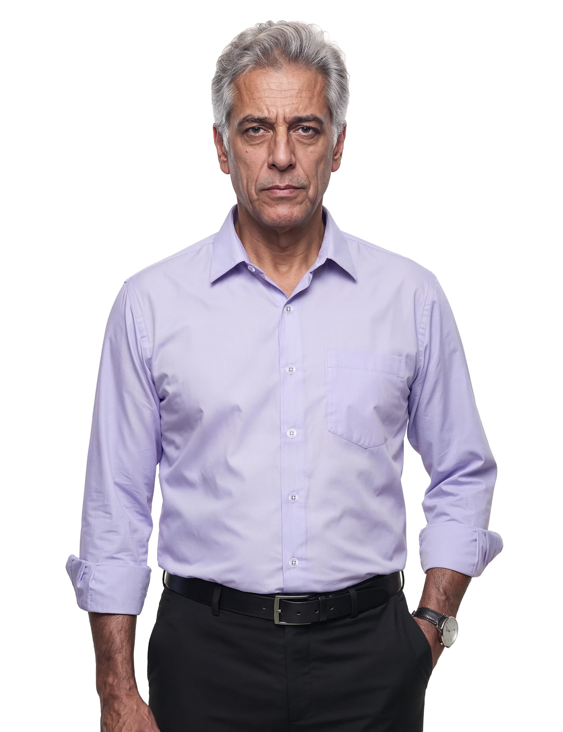Symbol Classic Men's Senior Formal Shirt (Purple, 40) Lilac - Image 2