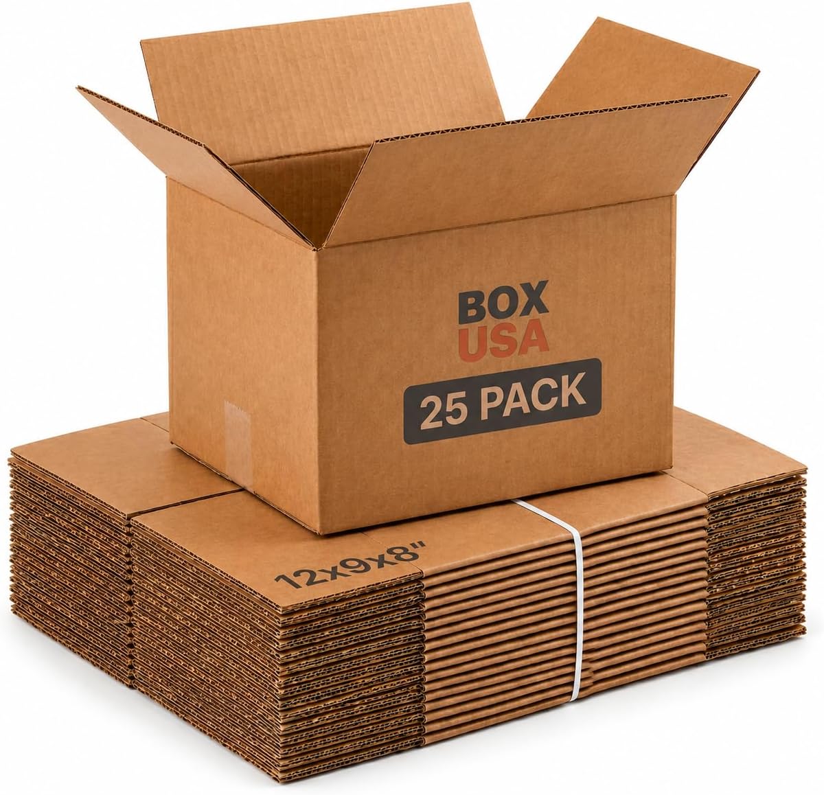 BOX USA 12 x 9 x 8 Corrugated Cardboard Boxes, Small 12"L x 9"W x 8"H, Pack of 25 | Shipping, Packaging, Moving, Storage Box for Home or Business, Strong Wholesale Bulk Boxes