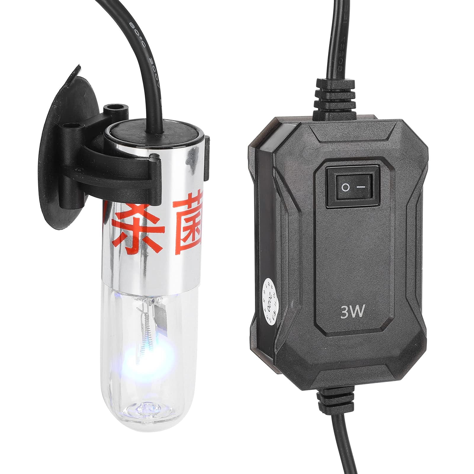 Luz de Limpieza de Tanque de Peces, 220V (enchufe de la UE 3W) Lámpara de Luz UV Mini Desinfectante UV Acuario Luz UV Máquina de Limpieza de Tanque de Peces para Tanque de Filtro (Enchufe de la UE 3W)