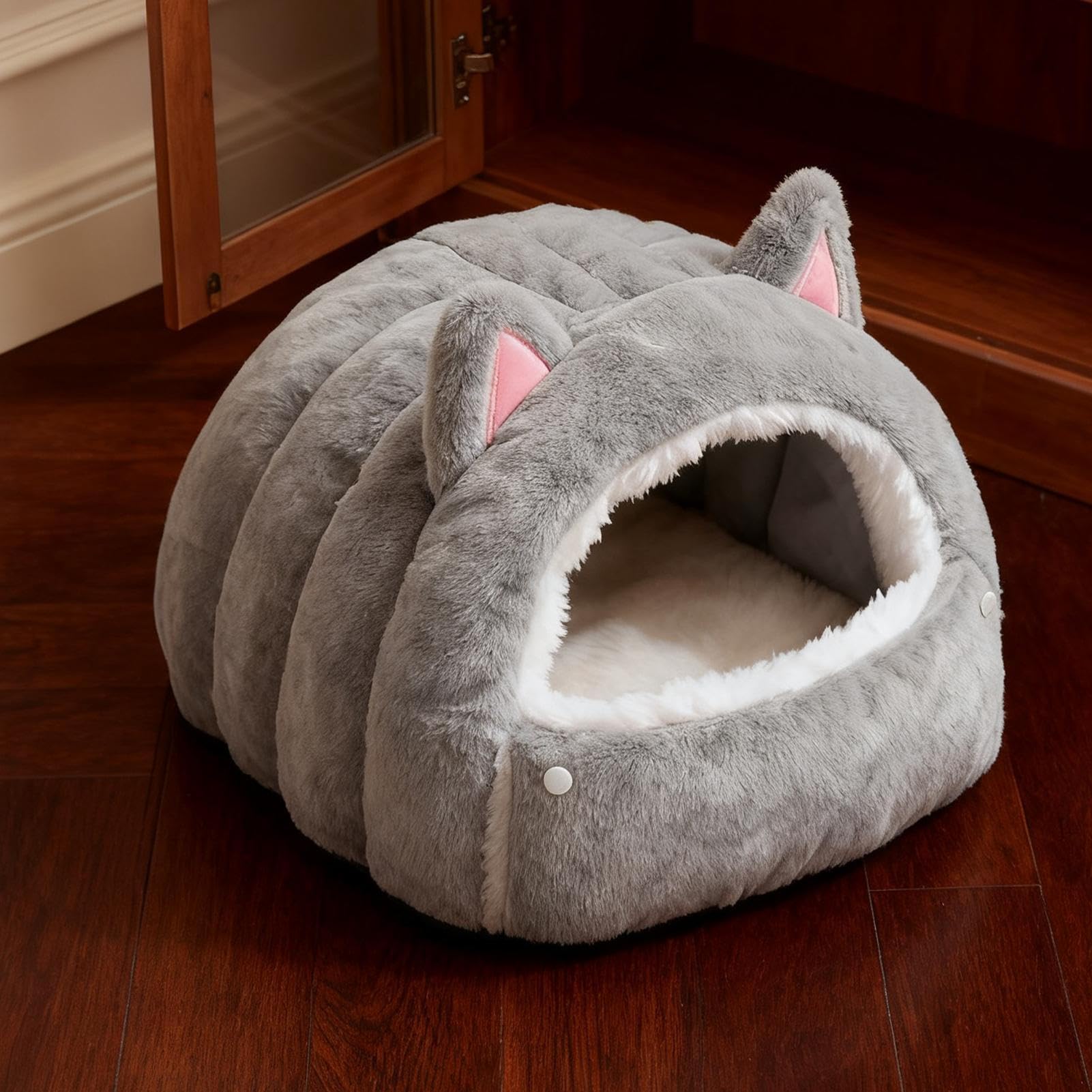 Cama para Gatos - Escondite Para Mascotas De Invierno Con Forma De Cupula - Casa Plegable Para Gatos Y Mascotas,Para Cachorro Y Otras En El Interior Dormitorio Balcón Residencia Y Apartamento
