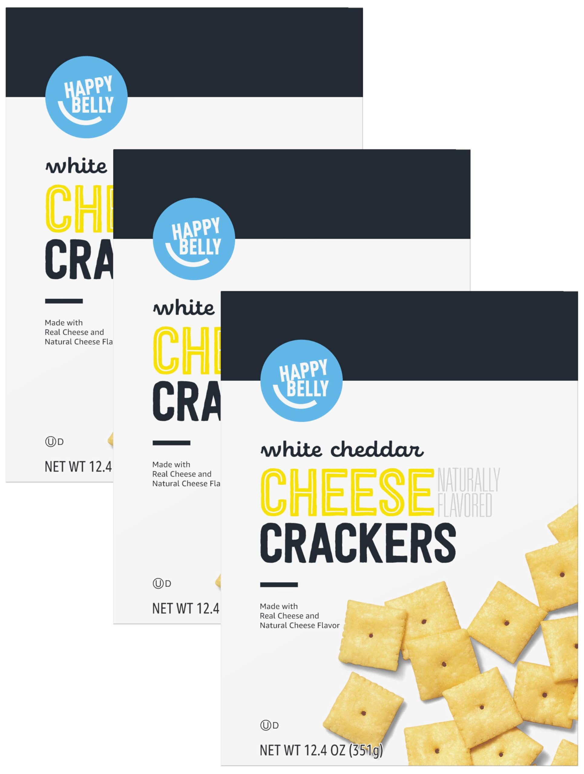 Amazon Grocery, White Cheddar Cheese Cracker, 12.4 ounce (Pack of 3)