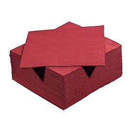 Bordeaux Beverage Napkins, 2-Ply Disposable Paper Napkins-Bar, Cocktail, Weddings, Birthday, EU Made, (300 Count)