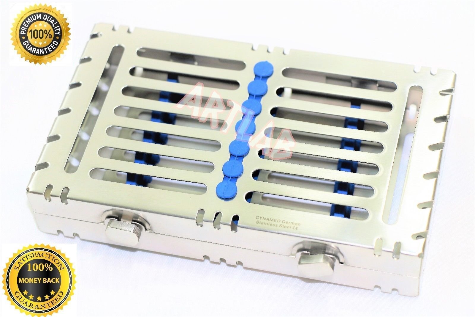 3 German Dental Autoclave Sterilization Cassettes Box for 15 Plus 10 Plus 7 Blue Instruments CYNAMED