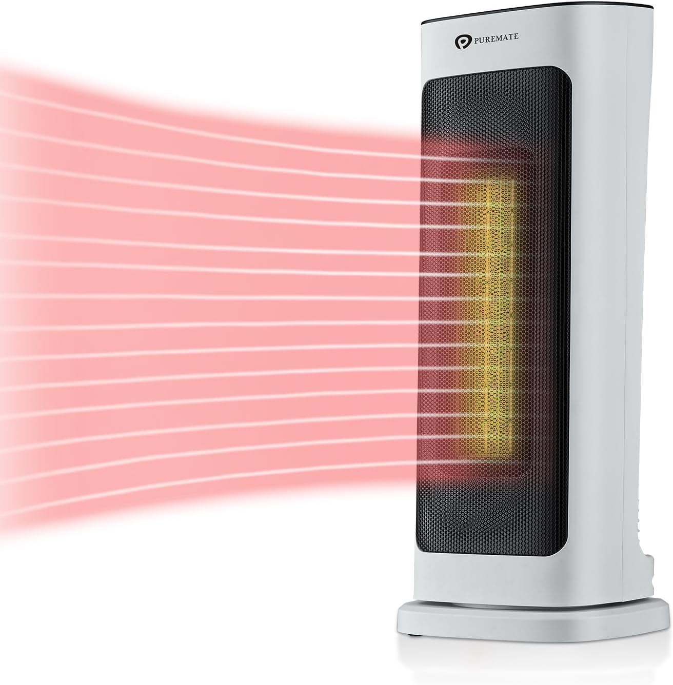 PureMate Ceramic Tower Fan Heater, 2000W Portable Electric Heater with