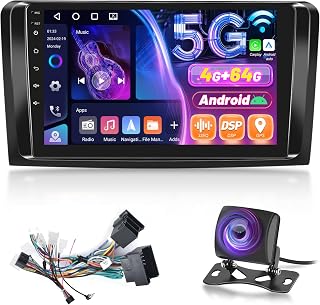 4+64G Android Car Stereo for Mercedes Benz ML GL ML350 GL450 W164 GL320 X164 ML500 ML280 GL350 2005-2011, Wireless Carplay & Android Auto - 9 Inch IPS Touchscreen, 32EQ DSP, WiFi, GPS, Mirror Link