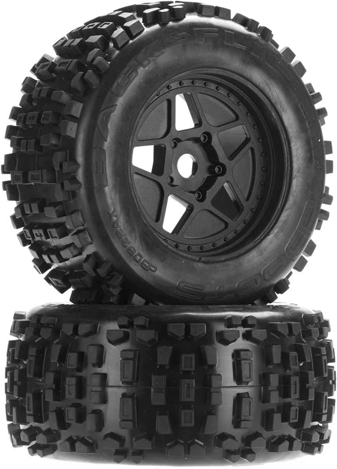Ar510092 Dboots Backflip 3.8" Mt 6S Rc Monster Truck Tire With Foam Insert, Mounted On Multi-Spoke Wheel 17mm Hex, Black (Set Of 2)
