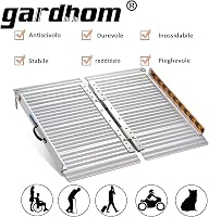 gardhom Összecsukható Kerekesszék Rámpa 61 cm, 362 kg Teherbírás, 72 cm Extra Széles Küszöbáthidaló Lépcsőkhöz, Ajtókhoz, Csúszásgátló Felül 3