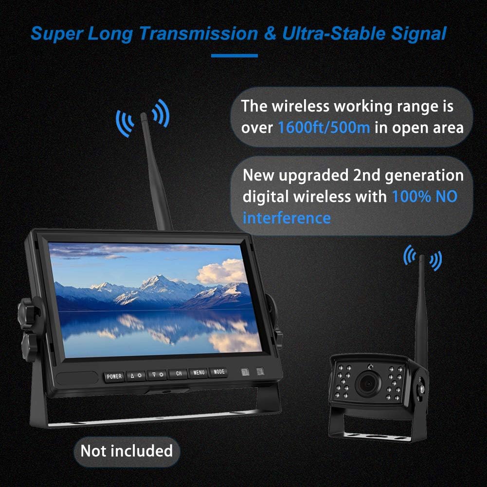 Free Shipping Over $50 Wireless Backup Camera Add-on for AHD Wireless DVR System, 12v-24v Waterproof Night Vision Extra Reversing Camera for Digital Wireless Backup System, Transmission Distance up to 500M for Truck Bus