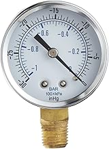Gast AA640 Vacuum Gauge, Bottom Mount Mounting, 1/4 NPT, 2