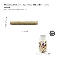 Vista 86 de 3/8" x 2" - Paquete de 500 pasadores de madera - Secados al horno, estriados y biselados (3/8" x 2", 500 unidades)