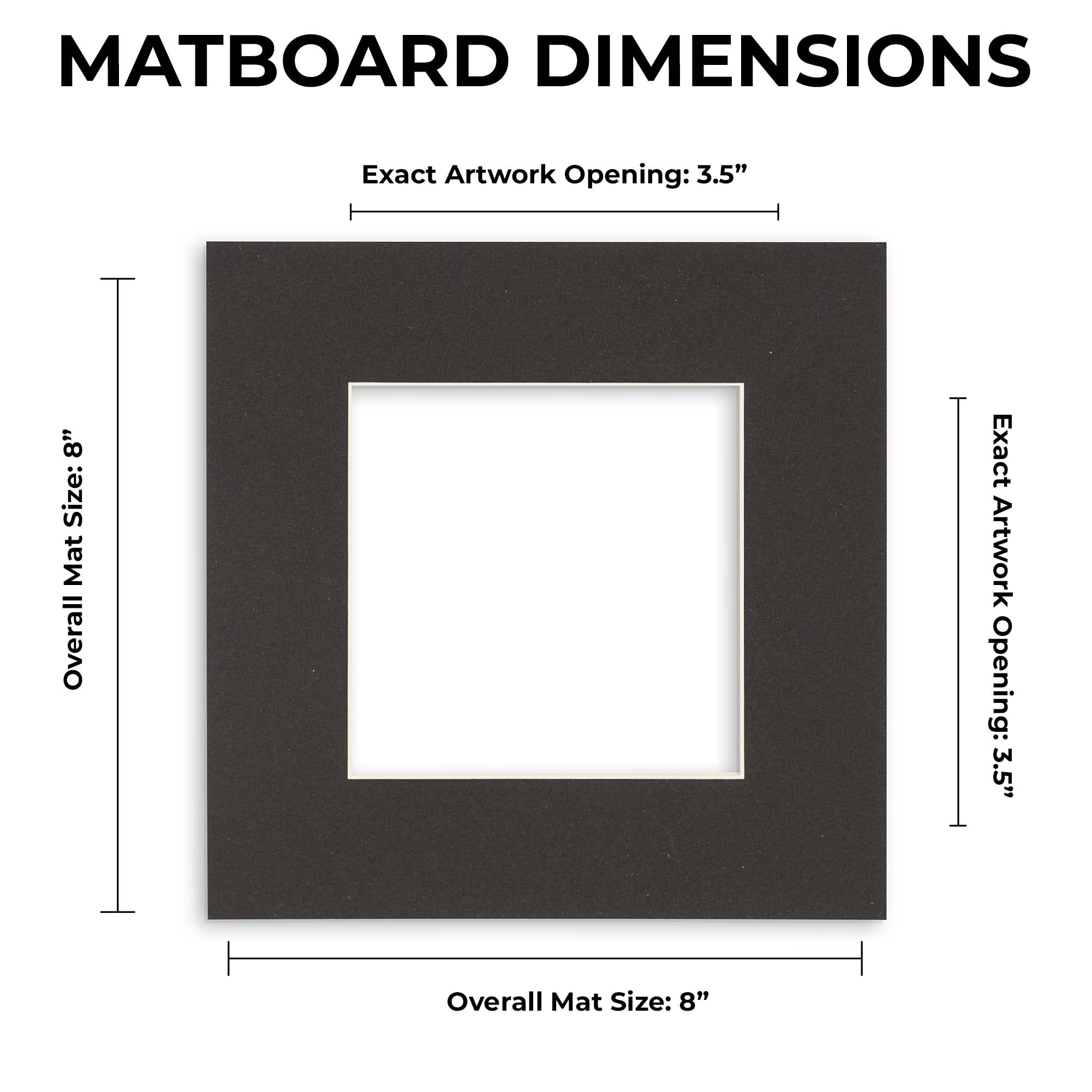 8x8 Mat Bevel Cut for 4x4 Photos - Precut Cardinal Red Square Shaped Photo Mat Board Opening - Acid Free Matte to Protect Your Pictures - Bevel Cut for Family Photos, Pack of 1 Matboard Show Kit With
