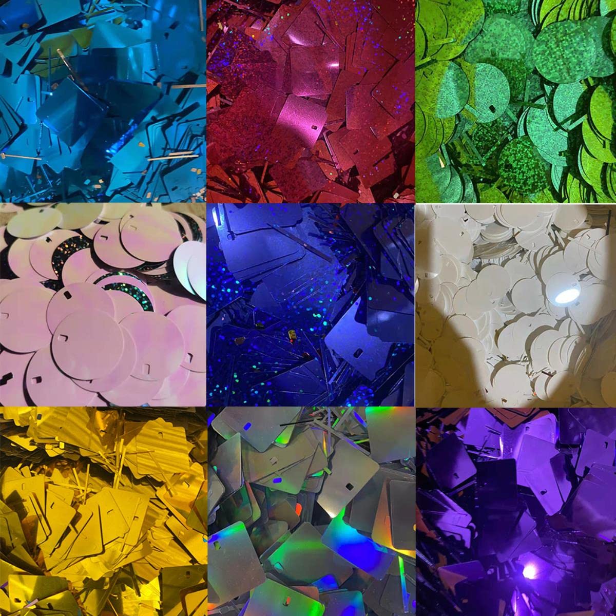 Paillettes murales décoratives scintillantes en vrac 2500pcs Fragments de fête bricolage carrés ronds avec de nombreuses couleurs Anniversaire de mariage-Rose,Carré