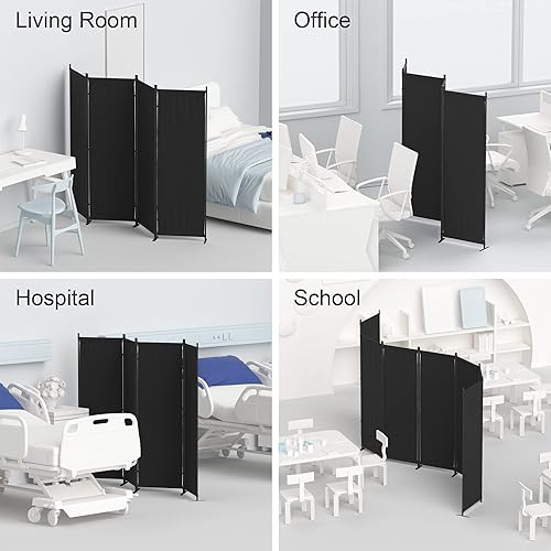 Miniatura 5 de Morngardo 6FT Room Divider Portable, Folding Privacy Screens, 4 Panel Room Partitions, 88" Foldable Wall Dividers, Separating for Home Office