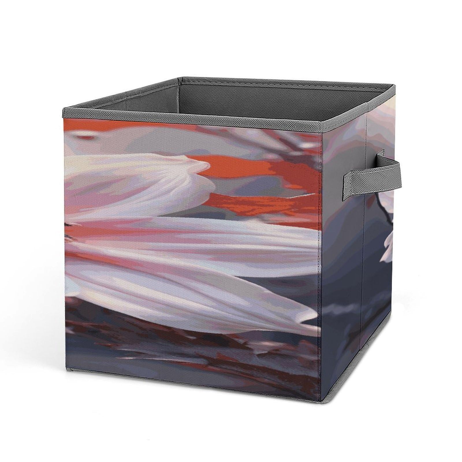 Fodpand Style Flower Blossom Storage Cubes Foldable Decorative Fabric, Storage Bins Baskets With Handles, Closet Organizers And Storage For Home, Office,Closet, Clothes