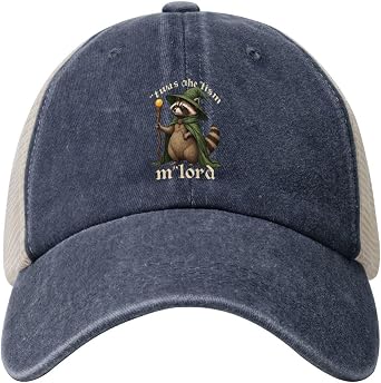 Funny Raccoon Wizard Hat Trucker Hat Women Funny Mesh,Caps for Summer