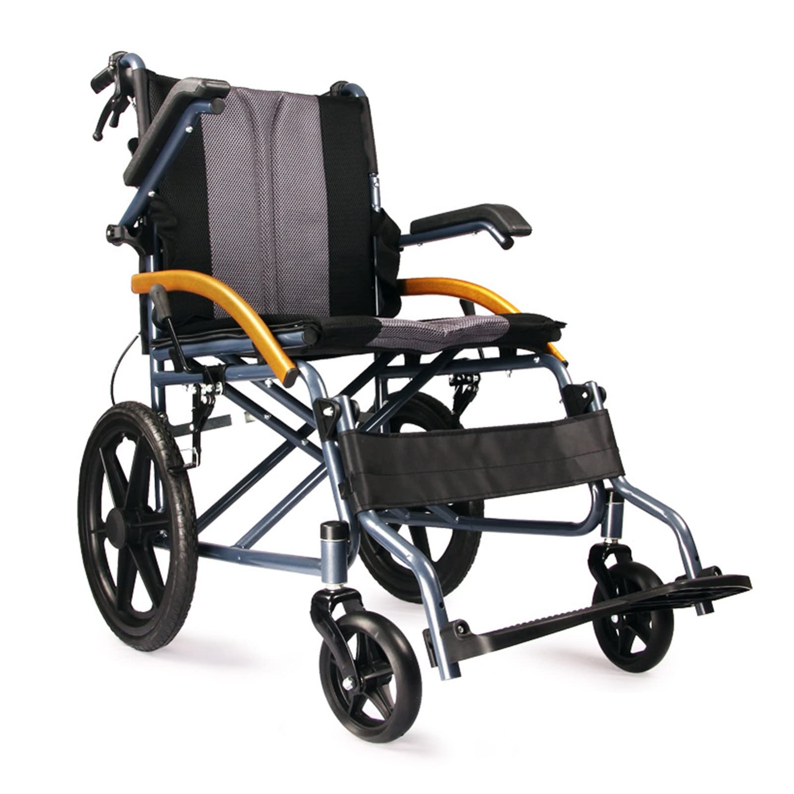 Carrozzina Pieghevole Da Trasferimento,Schienale Pieghevole Compatta E Pieghevole Sedia A Rotelle Pedale Ribaltabile Per Anziani E Disabili Telaio In Acciaio Al Carbonio,Ultraleggera