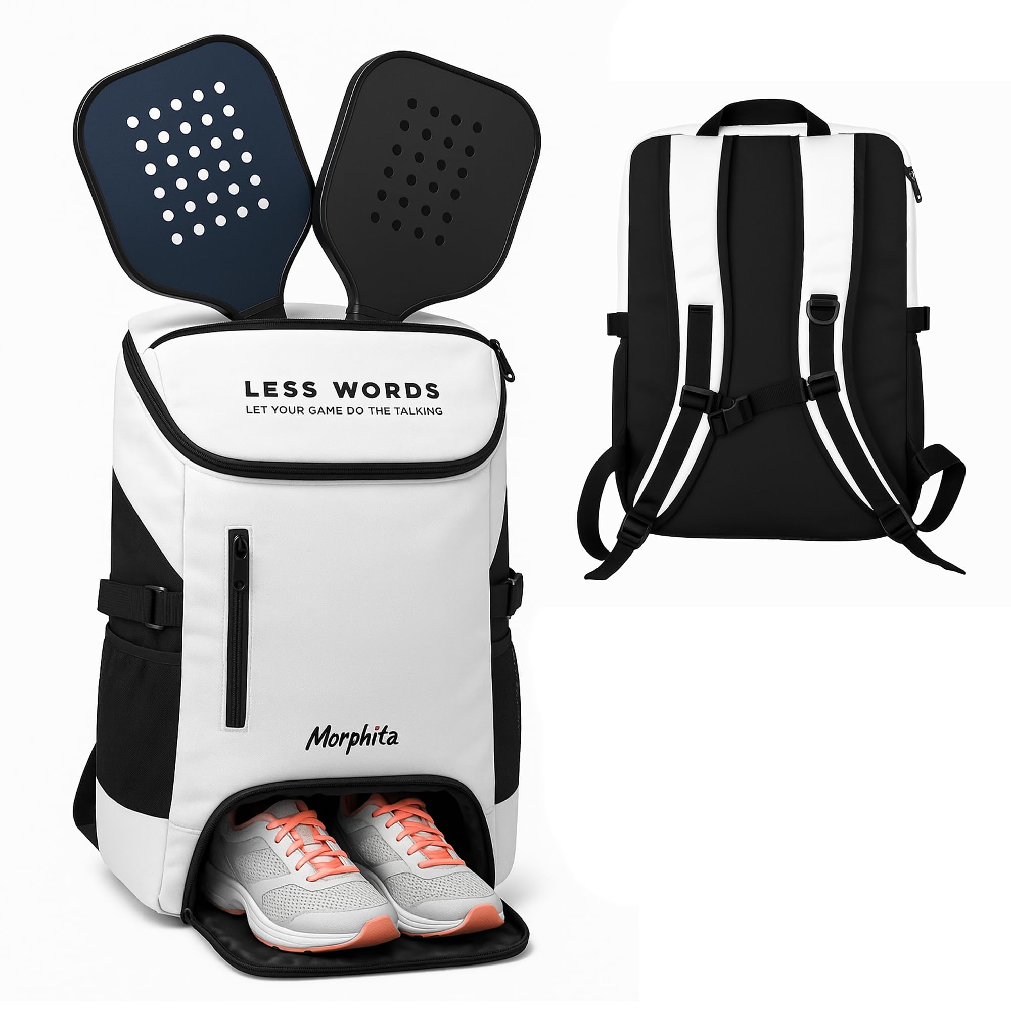 Morphita Performance Backpack – Sleek, Lightweight Bag for Padel, Pickleball, Travel & Everyday Use – Unisex Sports Style with Laptop Sleeve & Paddle