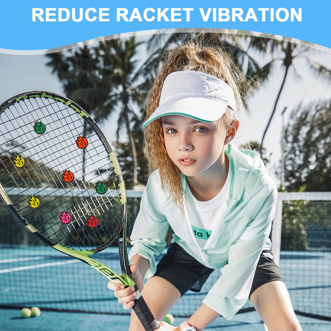 Smorzatore per racchetta da tennis con motivo a fiamma, unisex adulti, cinque colori