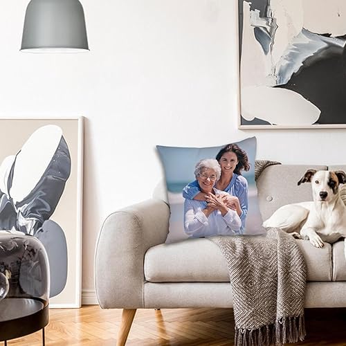 Miniatura 2 de Kufutee Funda de almohada personalizable con foto, foto, logotipo, nombre, cojín personalizado para el sofá del hogar (mamá)