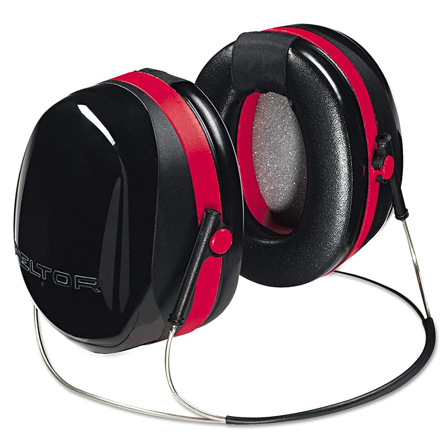 H10B Behind-The-Head Earmuffs, Black & Red