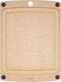 Epicurean All-In-One Cutting Board with Non-Slip Feet and Juice Groove, 11.5" × 9", Natural/Black